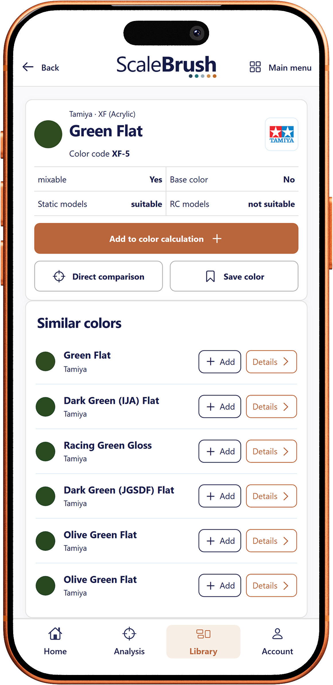 Colour details and similar colours
