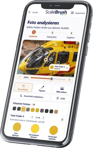 ScaleBrush-Fotoanalyse am Beispiel Rettungshubschrauber