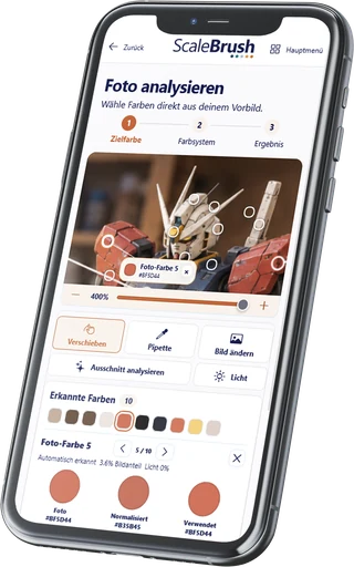 ScaleBrush-Fotoanalyse am Beispiel Gundam