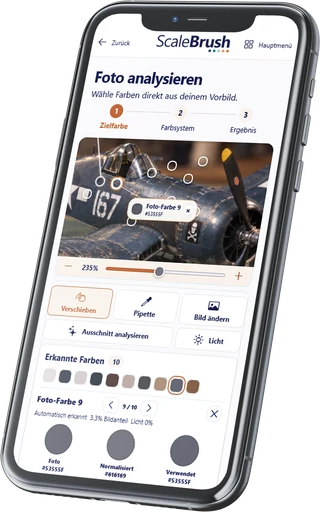 ScaleBrush-Fotoanalyse am Beispiel Propellerflugzeug