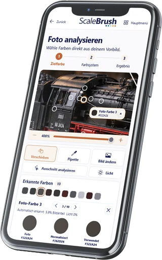 ScaleBrush-Fotoanalyse am Beispiel Dampflokomotive